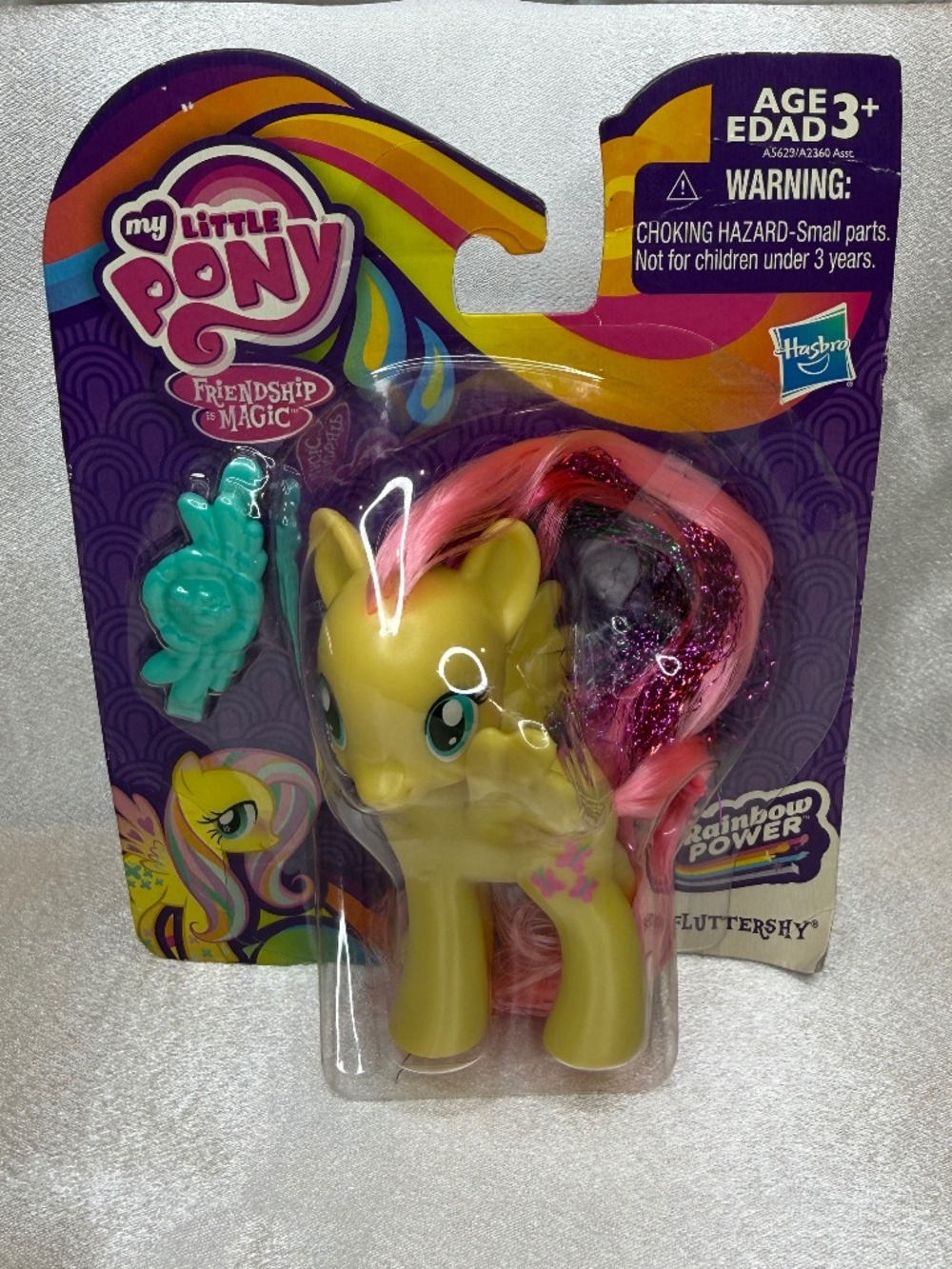 My Little Pony G4 Brushable Fluttershy Rainbow Power Figure New On Card